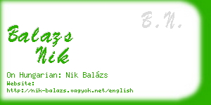 balazs nik business card